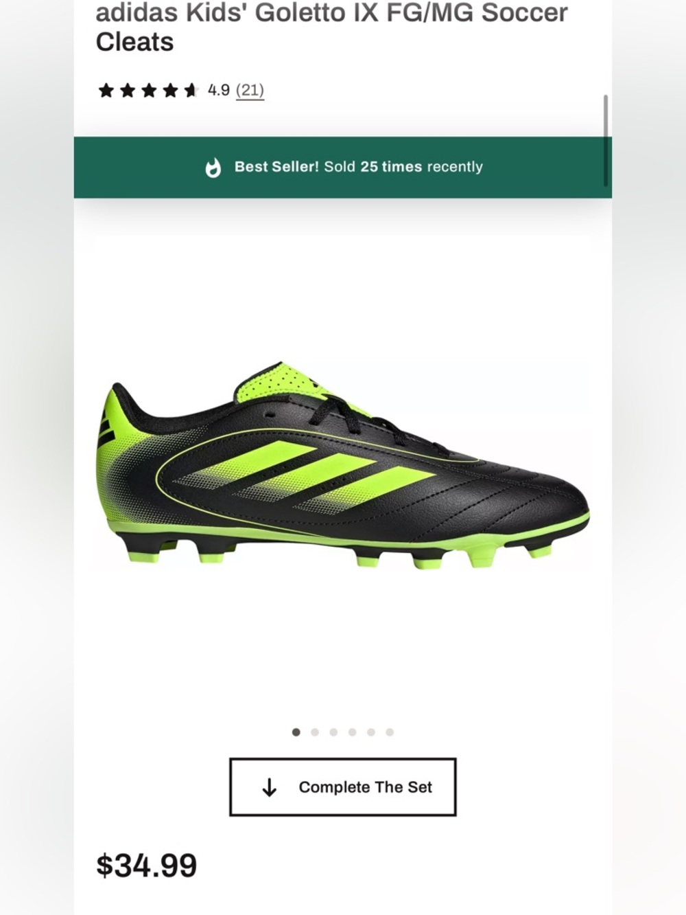 NWT Kids Adidas Goletto Soccer Cleats, Toddler 9